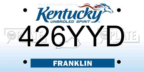 426YYD Kentucky License Plate