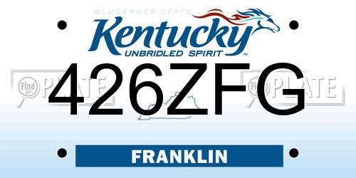 426ZFG Kentucky License Plate