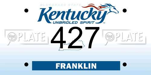 427 Kentucky License Plate