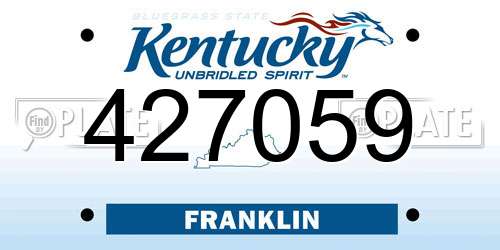 427059 Kentucky License Plate
