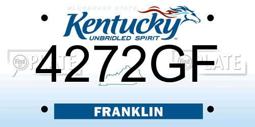 4272GF Kentucky License Plate