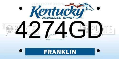 4274GD Kentucky License Plate