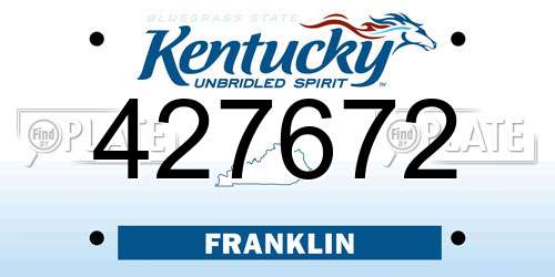 427672 Kentucky License Plate