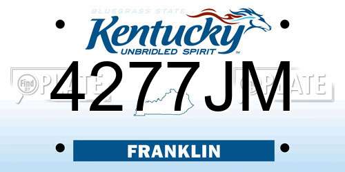 4277JM Kentucky License Plate