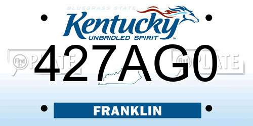 427AG0 Kentucky License Plate