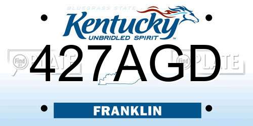 427AGD Kentucky License Plate