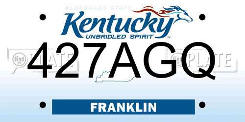 427AGQ Kentucky License Plate