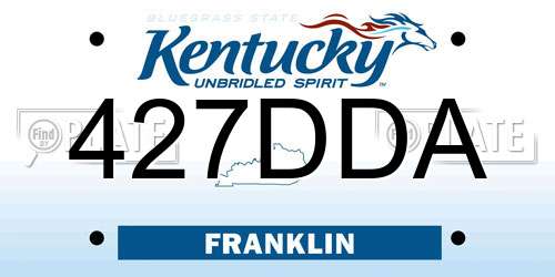 427DDA Kentucky License Plate