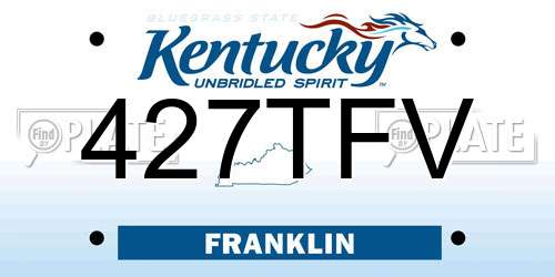 427TFV Kentucky License Plate