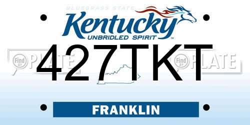 427TKT Kentucky License Plate
