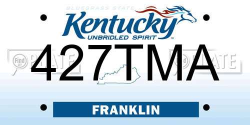 427TMA Kentucky License Plate