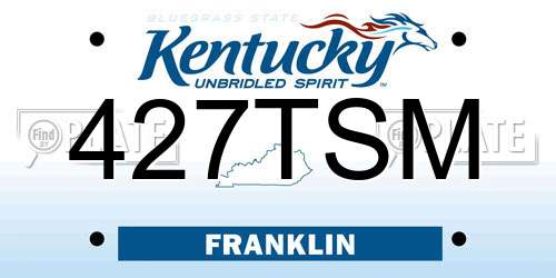 427TSM Kentucky License Plate