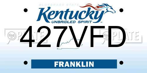 427VFD Kentucky License Plate