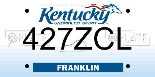 427ZCL Kentucky License Plate