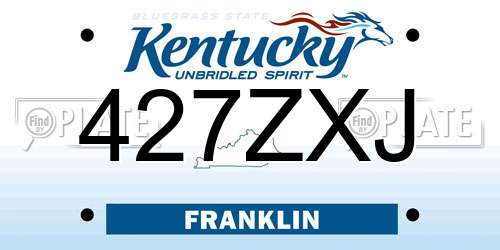 427ZXJ Kentucky License Plate