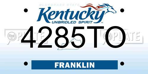 4285TO Kentucky License Plate