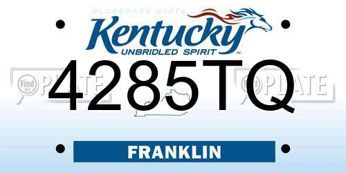 4285TQ Kentucky License Plate