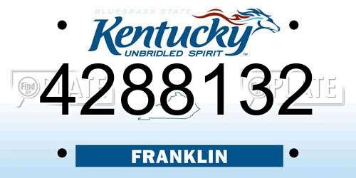 4288132 Kentucky License Plate