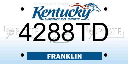 4288TD Kentucky License Plate