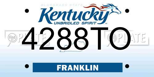 4288TO Kentucky License Plate