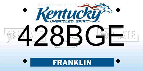 428BGE Kentucky License Plate