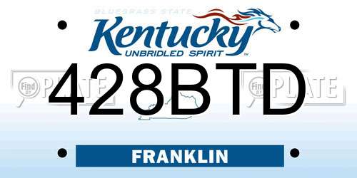 428BTD Kentucky License Plate