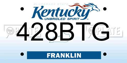 428BTG Kentucky License Plate