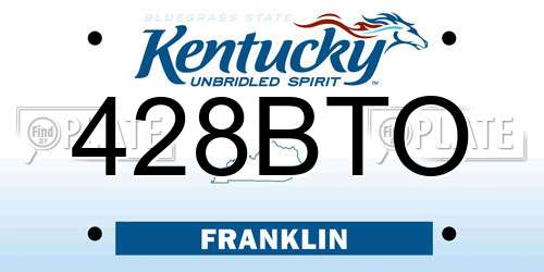 428BTO Kentucky License Plate