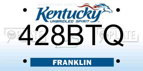 428BTQ Kentucky License Plate