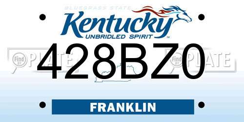 428BZ0 Kentucky License Plate