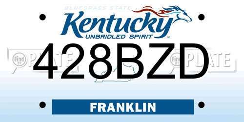 428BZD Kentucky License Plate