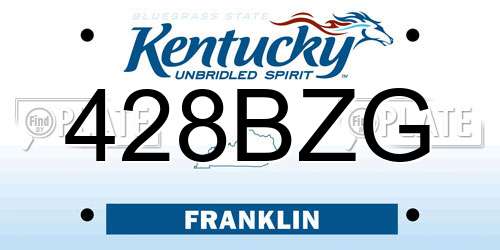 428BZG Kentucky License Plate