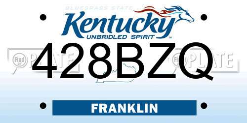 428BZQ Kentucky License Plate
