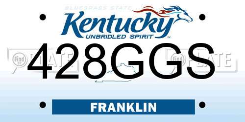 428GGS Kentucky License Plate