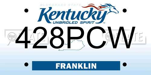 428PCW Kentucky License Plate