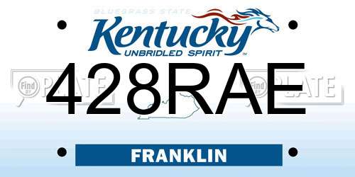 428RAE Kentucky License Plate