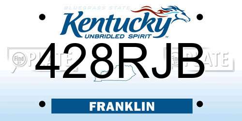 428RJB Kentucky License Plate