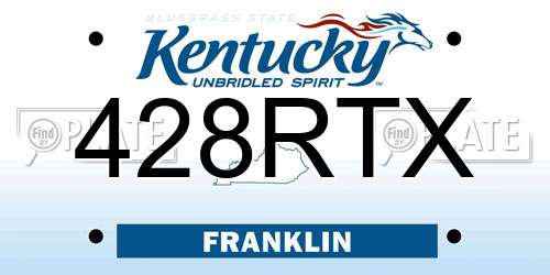 428RTX Kentucky License Plate