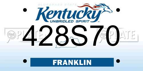428S70 Kentucky License Plate