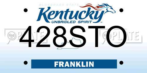 428STO Kentucky License Plate