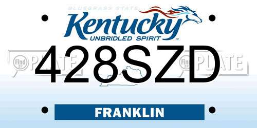 428SZD Kentucky License Plate