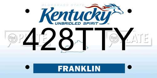 428TTY Kentucky License Plate