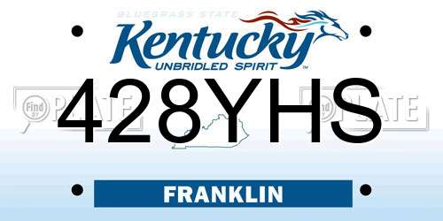 428YHS Kentucky License Plate