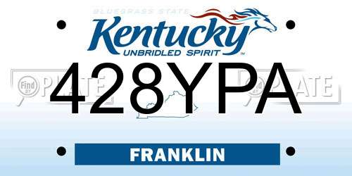 428YPA Kentucky License Plate