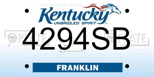 4294SB Kentucky License Plate