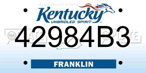 42984B3 Kentucky License Plate