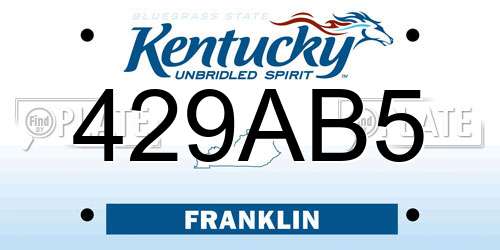 429AB5 Kentucky License Plate