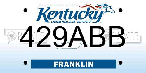 429ABB Kentucky License Plate