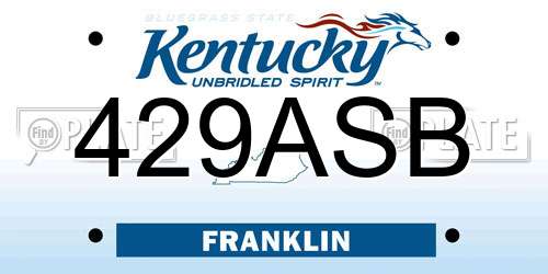 429ASB Kentucky License Plate