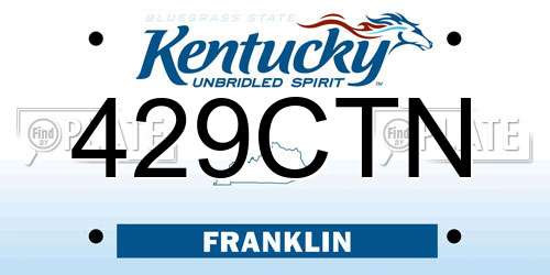 429CTN Kentucky License Plate